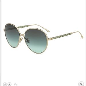 Jimmy Choo Gray Green Round Sunglasses